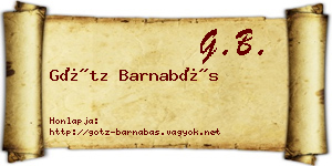Götz Barnabás névjegykártya